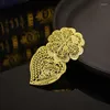 Broches Luxe Bruiloft Bruid Goud Kleur Broche Sieraden Holle Bloemvorm Kaftan Etnische Badge Jurk Decoratief