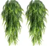 Faux blommor grönare 2 st 335 tum konstgjorda hängande växter utomhus UV resistent plast falska Boston Fern Vines 230824