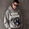 Herrspåriga Hip Hop Y2K Space Madness Stars Foam Fleece Sweatshirts unisex Pullover Baggy Casual Thick Hooded Hoodies Overdimensionerade Loose Hoody 230824