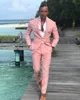 Мужские костюмы Blazers 2023 костюм Homme Men Prom Business Blazer Bant Cust Pink Slim Fit