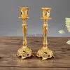 Candelabro de Metal Para Decoracin del Hogar Candelabro de Oro Y Plata Envo Directo Europa 2 Piezas HKD230825