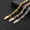 Hiphop sieraden roestvrij staal Twist Chain Link ketting voor heren vrouwen 6 mm 24 inch zilver / goud / rose goud Leuke XMAS-cadeaus voor vader. Vrienden. Vriendjes Echtgenoten