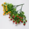 Dekorativa blommor Enkel bunt Artificial Cherry Pepper -grenar Simulering Växträd Hemdekoration och växter
