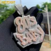 Pendant Necklaces Iced Out Bling CZ Letters 80'S BABY Pendant Necklace Two Tone Color Zircon Alphabet Charm Men's Women Hip Hop Jewelry 230824