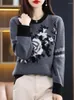 Kobiet Sweters Fashion Woman's Woman Pullover Long Rleeve o grube zworka skoczka swobodne płaszcz jesienny zimowy bluzka wełniana dzianinowa dzianina