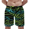 Men's Shorts Zebra Stripe Board Summer Animal Print Sportswear Beach Short Pants Men Quick Dry Funny Graphic Plus Size Swimming Trunks