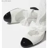 شبكة الصيف كاملة مثيرة قصيرة الحفر أزياء أنبوب الكعب السميك عالي الكعب جوفاء أحذية التنفس أحذية الفراشة-عقدة T230824 976