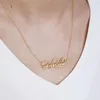 Collares colgantes Nombre del bebé personalizado Collar Carta personalizada Placa de identificación Joyería Gargantilla de acero inoxidable Accesorios Mujer Mujeres Regalos 230825