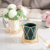 Vasen Glasvase Eisen Kunst Wasser erhöhte Blumen Wohnzimmer Tisch TV Schrank Tee Dekoration
