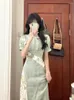 Ethnische Kleidung 2023 Chinesischer Stil Cheongsam Orientalisches Qipao Jugend Slim Green Modern Daily Dress Lady Graceful Hanfu