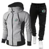 Tute da uomo Autunno Inverno Tuta Colletto con bavero Felpe con cappuccio Set Felpa con cappuccio da uomo Pantaloni sportivi 2 pezzi Capispalla caldo antivento da uomo 230824