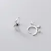 Hoopörhängen 925 Sterling Silver Söt stjärnfiskform Earring For Women Girl Shell Pearl Vintage Jewelry