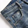 Męskie dżinsy Wzór gwiazdy szwy chudy szczupły fit impreza swobodna spodni pantalones High Street Washed Painted Jean Men Areetwear 230825