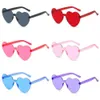 Heart Shaped Sunglasses Glasses Jelly Colored Frameless One Piece Dazzling Colorful