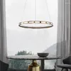 Bougeoirs moderne contemporain nordique luxe suspension grand anneau en aluminium lustre salon salle à manger lumière LED