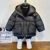 Down Coat Boys Winter Coats 2023 New Thickened Cotton Down Jacket Junior Children Warm Zipper Hooded Costume Korean Bread Coat For 316Y x0825