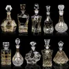 Bar Tools Crystal glass red wine decanter foreign jug drawing gold line whisky bottle liquor dispenser 230824