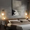 Стеновые лампы Нордическое прикроватное стеклянное мяч светодиодная спальня гостиная