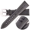 Titta på band Oljevaxkohudbandband Strap Women Män Black Brown Smooth äkta läder Watchband 18 19 20 21 22 24mm Belt 230825