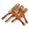 Tacki herbaty Zestaw drewnianych zrywach (10pcs) - Drewniane narzędzia kuchenne z drewna z drewna tekowego