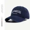 Vintage Made Los Angeless Caps Fashion Letter Embroidery Washed Baseball Cap Soft Flat Women's Casquette