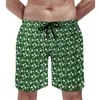 Men's Shorts Green Shamrock Board St Patricks Day Vintage Beach Short Pants Custom Sports Fitness Quick Dry Swimming Trunks Gift