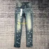 Purple Jeans Mens Designer Jeans Ripped Mens Jeans denim Pants Man Slim Jeans Casual Hip Hop dragkedja byxor för manlig stretchbyxa storlek 30-38