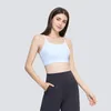 Yoga-Outfit, nackter Sport-BH, Fitness-Top mit Sling-Unterwäsche, weibliche Schönheit, Rücken, Fitnessstudio, Laufen, Pilates mit Brustpolster