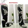 Boots Aminugal Cowboy Cowgirl Knee High Long Boots Butterfly Embroidered Black White Fairy Chunky Heel Western Boots 2023 Brand New T230824
