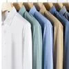 Men's Dress Shirts Modal Silk Long Sleeve Mens Formal High Quality Office Work Solid Regular Fit Male Tops Soft Comfortable