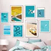 Quadro su tela Beach Whale Surfer Wall Art Tavola da surf Piscina Poster e stampe Immagini minimaliste per soggiorno Arredamento camera da letto Regalo Senza cornice Wo6