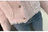 Misto lana da donna Alta qualità Corea Solido Nappa Tweed Giacca da donna Vintage O-Collo Monopetto Cappotto dolce Moda casual Top Streetwear 230824