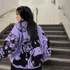 Suéteres femininos Y2K Mulheres suéter de malha Harajuku bordado padrão de animação casual pulôver de grandes dimensões moda streetwear malhas suéter 230824