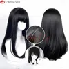 Cosplay Wigs anime Chainsaw Man Mitaka asa cosplay wig asa mitaka 65cm طولها أسود مقاوم للحرارة الاصطناعية الهالوين غطاء شعر مستعار 230824