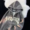 Kadın Hoodies Sweatshirts y2k Hoodie kadife Amerikan işlemeli kapüşonlu sweatshirt erkekler kadın örtü tembel trend hırka ceket üstleri sokak kıyafetleri 230825