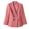 Women's Two Piece Pants High Quality Pink Black Purple Pant Suit Ladies Female Formal Business Jacket Blazer And Trouser Work Wear 2 Set