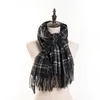 Scarves imitation cashmere striped checkered bib literary fringe women's scarf in stock 230825