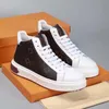 Designers men causal shoes Designers women Shoes Time Out Printing Embossed Grained Platform Leather Middle High Top Thick Bottom Calfskin Splicing Trainers 01