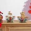 Suporte de vela de natal castiçal de ferro dourado árvore de natal castiçal mesa ornamento decorações para decoração de casa de natal hkd230825