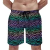 Men's Shorts Board Glitter Zebra Funny Swim Trunks Trendy Modern Animal Print Males Comfortable Sports Oversize Beach