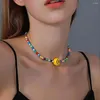 Chaînes Bohemian Coloré Colliers De Perles Ensemble Pour Femmes Filles Vintage Perle Clavicule Ras Du Cou Collier Court D'été À La Mode Bijoux Cadeaux