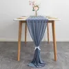 Table Runner 10Pcs 70*300CM Chiffon Table Runner 10Ft Long Sheer Gauze Wedding Table Cover Party Bridal Shower Dining Table Decorations 230824