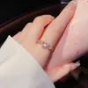 Bagues de cluster de haute qualité rose amour coeur zircone pour femmes 2023 micro pavé anneau ouvert bijoux en gros