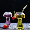 Wine Glasses 1Pcs Creative Mushroom Design 380Ml Glass Cup Cocktail Novelty Drink For KTV Bar Night Party