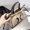 Canvas Shopping Bag Handbag Casual Shoulder Bags stor kapacitet Rese Tote Purse Magnetic Buckle avtagbar läderrem Interiörens dragkedja Fickkors Kropp Plånbok