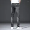 Jeans pour hommes Taille 28-38 Hommes Business Classic Male Stretch Plus Baggy Straight Denim Pantalon Coton Bleu Travail