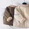 Donsjas Verdikte gewatteerde jas voor jongens 2022 Nieuwe fleece gewatteerde jas Verdikte babywinterkleding Kinder CottonPadded Kleding Bont x0825