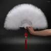 Stage Wear Party Antique Retro Prop Plastic Peacock Feather Fan Classic Folding Fans Cheongsam Show Dance Accessories