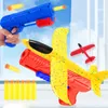 Aircraft Modle Foam Plane 10M Launcher Catapult Glider Airplane Gun Toy Children Outdoor Game Bubble Model Shooting Fly Roundabout Toys 230825