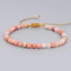 Charm Bracelets Natural Stone Beads Bracelet Thin Multi-Faceted Handmade Weave String Bangles For Women Adjustable Size
